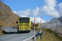 BZ-MBS 68 fährt am 09.10.2015 auf der Silvretta Hochalpenstraße in Richtung Silvretta Stausee, Österreich. Aufgenommen wurde ein Mercedes Benz Integro / Landbus Montafon.
