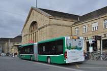 Mercedes Citaro 7007 auf der Linie 30 wartet an der Endstation am Badischen Bahnhof. Die Aufnahme stammt vom 01.12.2015.