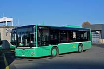 MAN Lions City der Margarethen Bus AG steht auf dem Hof der Garage Rankstrasse. Die Aufnahme stammt vom 08.12.2015.