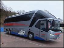 Neoplan Starliner von Winkelmann aus Deutschland im Stadthafen Sassnitz am 10.04.2014