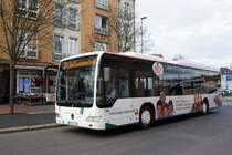 Bus Eisenach / Verkehrsgesellschaft Wartburgkreis mbH (VGW): Mercedes-Benz Citaro LE Ü der KVG Eisenach, eingesetzt im Überlandverkehr. Aufgenommen am Überlandbusbahnhof von Eisenach im Dezember 2015.