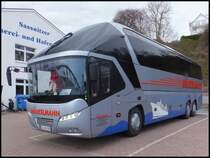 Neoplan Starliner von Winkelmann aus Deutschland im Stadthafen Sassnitz am 10.04.2014