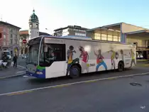 TPL - Mercedes Citaro Nr.318 TI 161004 unterwegs auf der Linie 3 in Zentrum beim TPL Busterminal am 25.12.2015