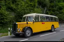 Ein Saurer Alpenwagen bei Intschi am Gotthard. 27.06.2015