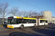 Stadtbus Mainz: MAN NG der MVG Mainz / Mainzer Verkehrsgesellschaft (Wagen 718), aufgenommen im Januar 2016 in der Nähe der Haltestelle  Bismarckplatz  in Mainz.