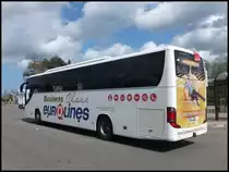 Setra 416 GT-HD von Eurolines aus Tschechien in Rostock am 13.04.2014