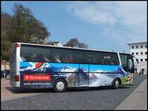 Setra 312 HD von Holiday Reisen aus Deutschland (ex Ruffiner/Schweiz) im Stadthafen Sassnitz am 20.04.2014