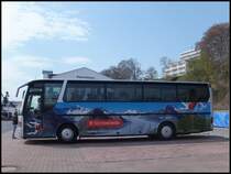 Setra 312 HD von Holiday Reisen aus Deutschland (ex Ruffiner/Schweiz) im Stadthafen Sassnitz am 20.04.2014