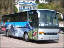 Setra 312 HD von Holiday Reisen aus Deutschland (ex Ruffiner/Schweiz) im Stadthafen Sassnitz am 20.04.2014