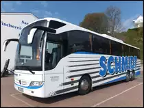 Mercedes Tourismo von Schmidt aus Deutschland im Stadthafen Sassnitz am 22.04.2014