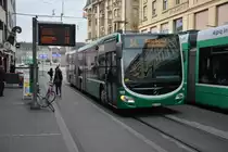 Am 13.10.2015 fährt BS-99312 auf der Linie 34. Aufgenommen wurde ein Mercedes Benz Citaro G der 2. Generation / Basel Rheingasse.

