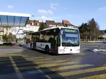 SBB - Mercedes Citaro AG 370316 unterwegs auf der Linie 3 bei der Bushaltestelle beim Bahnhof in Zofingen am 23.01.2016