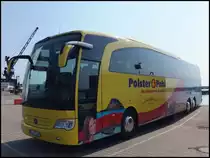 Mercedes Travego von Polster & Pohl aus Deutschland im Stadthafen Sassnitz am 26.04.2014
