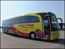 Mercedes Travego von Polster & Pohl aus Deutschland im Stadthafen Sassnitz am 26.04.2014