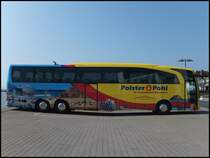 Mercedes Travego von Polster & Pohl aus Deutschland im Stadthafen Sassnitz am 26.04.2014