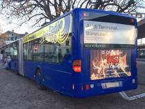 VZO Grüningen, Mercedes-Benz Citaro G (Nr. 60/ZH 691892, 2000) am Sa 7. November 2015 am Bahnhof Wetzikon ZH. Dieser Wagen wurde leider per Ende 2015 bei der VZO ausrangiert. Von der 2000-Serie steht heute noch Nr. 62 im Einsatz, Nr. 59 wurde nun ebenfalls ausrangiert. 