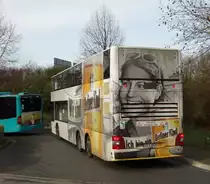 BVG MAN Lions City DD 3535 mit Berliner Kindl Werbung am 06.02.16 in Frankfurt am Main Unfallklinik