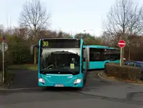 VGF In der City Bus Mercedes Benz Citaro 2 G 414 am 06.02.16 in Frankfurt am Main Unfallklinik