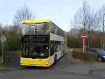 BVG MAN Lions City DD 3535 am 06.02.16 in Frankfurt am Main Unfallklinik. Die VGF hat die ganze Woche schon mit diesem Bus Testfahrten im Linienbetrieb in Frankfurt auf der Linie 30 gemacht. Heute um 10:27 wurde die letzte Fahrt beendet. Ich habe dies an der Unfallklinik dokumentiert. Ich war nicht der einzigste Fotograph  