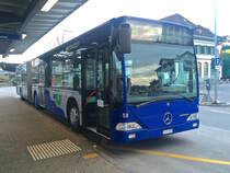 VZO Grüningen, Mercedes-Benz Citaro G (Nr. 59/ZH 691893, 2000) am Mi 6. Januar 2016 am Bahnhof Rüti ZH. Dieser Wagen stand zusammen mit Nr. 62 auch nach C2-Ablieferung noch im Einsatz bei der VZO. Lustigerweise fuhren mir an dem Tag gleich beide Busse in Rüti vor die Nase.