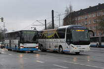 Setra 315 UL als Linie 120 von Rostock Hauptbahnhof/Sd nach Bad Slze Hhe Rostock-Goetheplatz.12.02.2016