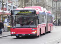 Bern mobil - Volvo 7700 Nr.807  BE 612807 (ohne Front Logo von Volvo) unterwegs auf der Linie 12 in der Stadt Bern am 11.02.2016