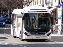 Ortsbus Sierre - Volvo 7900 Hybrid  VS 133225 unterwegs auf der Linie 1 in der Stadt Sierre am 16.02.2016