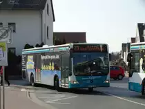 SVM Mercedes Benz Citaro 1 Facelift am 09.03.16 in Maintal mit Werbung für das Maintalbad