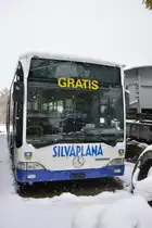 Dieser Mercedes Benz Citaro stand am 15.03.2015 in Silvaplana in der Schweiz.
