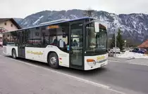Setra S 415 NF von Siebler Reisen unterwegs auf der Kfl. 5021 als Kurs 34 (Steinfeld im Drautal Volksschule - Oberdrauburg Bahnhof), am 11.3.2016 nahe der Haltestelle Steinfeld im Drautal Postamt.