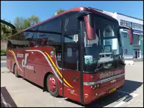 Van Hool T911 von Dalstra Reizen aus den Niederlanden im Stadthafen Sassnitz am 15.05.2014