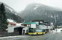 Mercedes-Benz O 530 I von POSTBUS, unterwegs auf der SVV-Linie 550 als Skibus 3 (Sportgastein Goldbergbahn - Dorfgastein Lift), am 13.3.2016 bei der Haltestelle Bad Gastein Gemeindesiedlung.