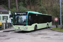 Mercedes Citaro Nr. 514 der Baden Baden Linie am 14.03.2016 an der Endhaltestelle Merkur Bergbahn.