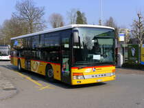 Postauto - Setra AG  14710 bei den Haltestellen beim Bahnhof Wohlen AG am 11.03.2016