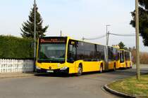 An der Endstadion in Kaditz am Vorwerksfeld steht 459 117 als Linie 64. 05.03.2016