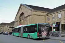 Mercedes Citaro 714 auf der Linie 30 wartet an der Endstation am Badischen Bahnhof. Die Aufnahme stammt vom 29.01.2016.