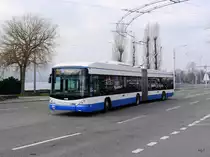 VBZ - Trolleybus Nr.181 unterwegs auf der Linie 33 in der Stadt Zürich am 11.03.2016