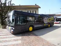 asm Oberaargau - MAN Lion`s City Nr.43  BE 630623 bei der wegfahrt vor dem Bahnhof in Herzogenbuchsee am 22.03.2016