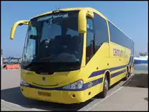 Scania Irizar von CentrumTurist aus D�nemark im Stadthafen Sassnitz am 20.05.2014