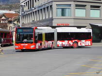 Chur Bus - Mercedes Citaro GR 155859 unterwegs vor dem Bahnhof in Chur am 26.03.2016