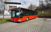 Mercedes-Benz O 530 I der OTTO Rothermel GmbH, 26.3.2016 nahe der Haltestelle Fürth (Odenwald) Bahnhof.
