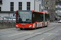Am 16.10.2015 fährt GR-155852 auf der Linie 1 durch Chur. Aufgenommen wurde ein Mercedes Benz Citaro der 2. Generation.
