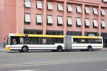 Stadtbus Mainz: MAN NG 312 der MVG Mainz / Mainzer Verkehrsgesellschaft (Wagen 679), aufgenommen im April 2016 in der Nähe der Haltestelle  Hauptbahnhof West  in Mainz.