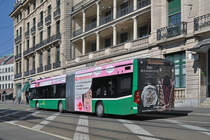 Mercedes Citaro 7052, auf der Linie 50, fährt zur Haltestelle Brausebad. Die Aufnahme stammt vom 18.03.2016.