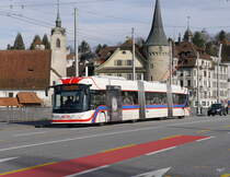 VBL - Trolleybus Nr.238 unterwegs auf der Linie 1 in Luzern am 28.03.2016