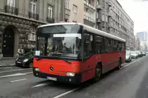 Serbien / Stadtbus Belgrad / City Bus Beograd: Mercedes-Benz Conecto - Wagen 148 der GSP Belgrad, aufgenommen im Januar 2016 in der Stra�e mit dem Namen  Kraljice Natalije  in der Innenstadt von Belgrad.