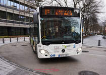 Mercedes-Benz O 530 III (Nr. 139) der SÜC unterwegs als Linie 1A (Lauterer Höhe/OBI - Hasenstein), am 21.3.2016 nahe der Haltestelle HBF/Kanalstraße.