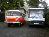 Robur Bus neben einen Robur Prototyp am 28.09.2013 in Zittau