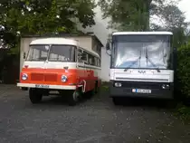 Robur Bus neben einen Robur Prototyp am 28.09.2013 in Zittau