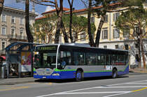 Mercedes Citaro 314, von TPL, auf der Linie 1 fährt Richtung Paradiso. Die Aufnahme stammt vom 29.03.2016.